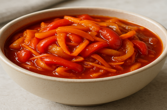 Lecho for the winter with carrots and onions