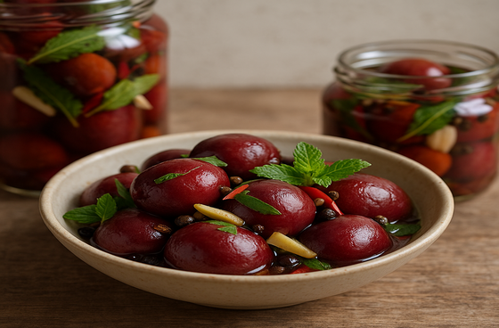 Georgian-style pickled plums