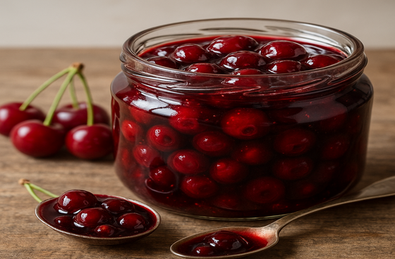 Cherry jam with pits
