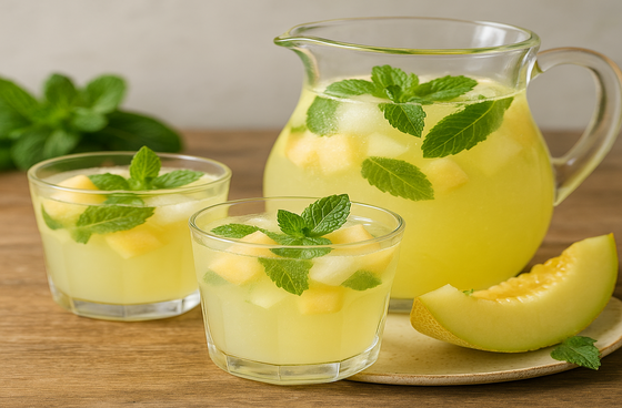 Melon lemonade with mint