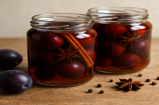 Мариновані сливи з корицею та бадяном